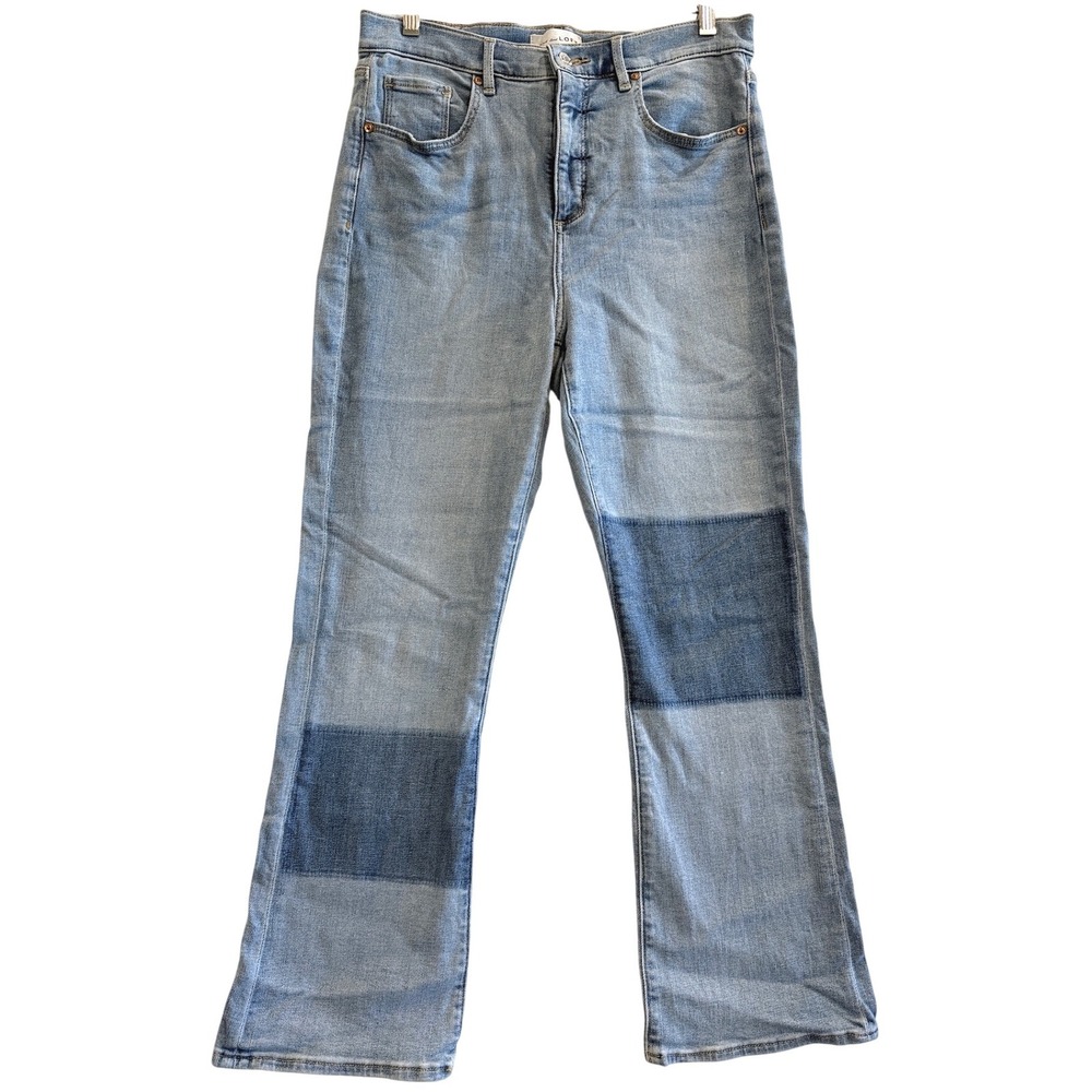 LOFT Kick Crop Jeans‎ Women 30/10 Light Blue Patchwork High Rise
